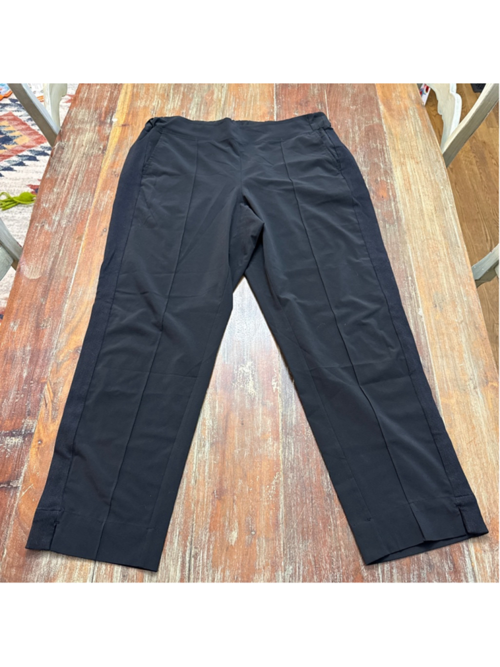 J Jill Fit Black Track Pants Ribbed Sides Medium